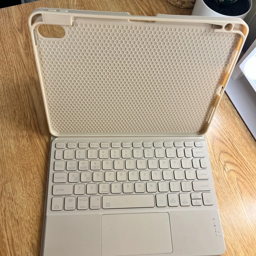 Beige iPad Air Keyboard Case with Stand and keyboard